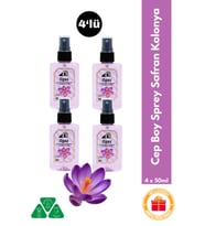 Safran Çiçeği Sprey Kolonya Cep Boy Elegance Series 4'lü Eko Paket - 4x50 ml (Lila)