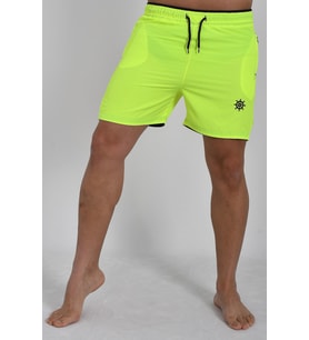 Micro Dümen Nakışlı Deniz Şortu 207 (Neon Sarı)