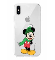 Apple iPhone XS Max Uyumlu Kapak Mickey Mouse Tasarımlı Şeffaf Silikon Kılıf