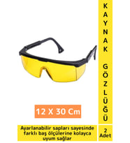 Premium Dayanıklı Atölye Endüstriyel Hafif Ayarlanır Geniş Görüş Açılı Çapak Kaynak Gözlüğü 2 Adet