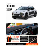 CITROEN CACTUS (2014-2017) Uyumlu Torpido Örtüsü Torpido Kılıfı - Siyah Mavi