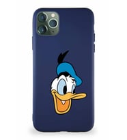 Apple iPhone 11 Pro Max Soft Premier Kapak Donald Duck-A Tasarımlı Silikon Kılıf - Lacivert (Şeffaf)