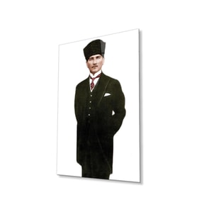 Atatürk Cam Tablo 4mm Dayanıklı Temperli Cam, Atatürk Glass Wall Art (Çok Renkli)