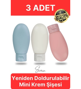 3 Adet Seyahat Şişesi Seti Krem Şampuan Saç Kremi Doldurulabilir Patlamaz Sızdırmaz Taşınabilir (Çok Renkli)