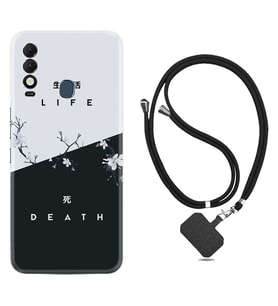 Tecno Spark 8T Kılıf Resimli Boyun Askılı İpli Desenli Silikon Life and Death 1339
