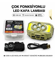 RT-815S Şarj Edilebilir Sensörlü LED Kafa Lambası - 6 Modlu, 18650 Bataryalı