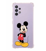 Samsung Galaxy A32  Köşe Korumalı Antişok Kapak Mickey Mouse Tasarımlı Şeffaf  Kılıf