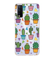 PrintiFy Vivo Y20s ile Uyumlu 1mm Slim Fit Water Color 4 Baskılı Şeffaf  Kılıf