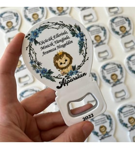 25 Adet Aslan Temalı Beyaz Fonlu Balon Magnet Açacak Yenidoğan ve Yaş Magnet