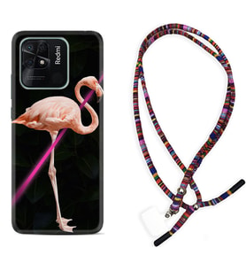 Xiaomi Redmi Note 7 8 9 Pro 10 2022 10 Pro 10S Kılıf Boyun Asklı Rasta Silikon Line Filamingo 1776