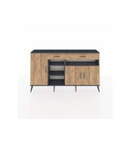 Arges Konsol 5 Raflı 2 Çekmeceli 3 Kapaklı 176x30x99 Antrasit-Çam