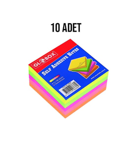 75x75 400 Yaprak Neon 4 Renk Yapışkanlı Not Kağıdı 10 Adet