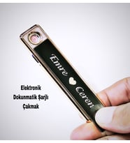 Kişiye Özel Elektronik Dokunmatik Şarjlı Çakmak Lazer İle İsim Yazma