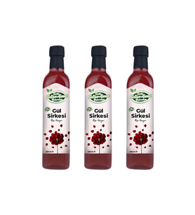 Tarihi SultanAhmet Baharatçısı Gul Sirkesi 3x500 ml – %100 Katkısız Doğal  Özel Üretim