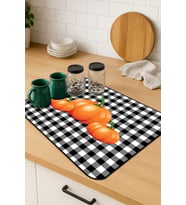 Turuncu Bal Kabağı Microfiber Bulaşık Kurutma Matı MM021
