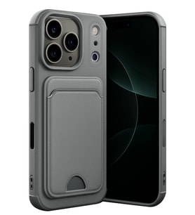 Newface Apple iPhone 17 Pro Max Kelvin Kartvizitli Silikon - Gri