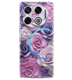 Infinix GT 20 Pro Kılıf Boutique Baskılı Resimli Mor Güller Pcode -029