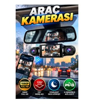 1080P Full HD WiFi Araç Kamerası 170° Geniş Açı Starlight Gece Görüşü G-Sensörlü 3.0 İnç Ekran