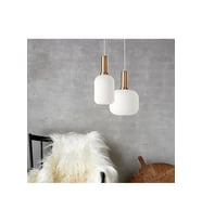 Mylights Modern Gold Opal Mat Beyaz İkili Sarkıt Avize – E27 Cam"