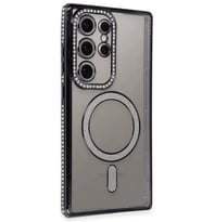 Newface Samsung Galaxy S24 Ultra Kılıf Joke Simli Magneticsafe Kılıf - Siyah