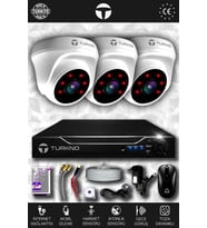 TURKNO 3 Kameralı Domia 3 İç Kamera Set HDD'siz Full HD Gece Görüşlü Güvenlik Kamerası Sistemi