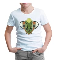 Tenis - Raket 2 Beyaz Çocuk Tshirt