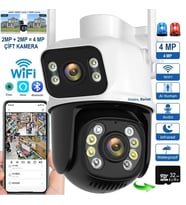 Speed Wifi Çift Kamera(2mp+2mp) 32GB Hafıza Kart Ile Birlikte(Kayıt Etme-Uzaktan Izleme-Gece Görüş-Karşılıklı Konuşma-Dış Mekan