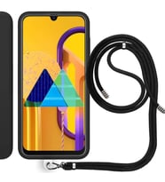 Samsung Galaxy M30S (M307F) İp Askılı Silikon Kılıf Siyah