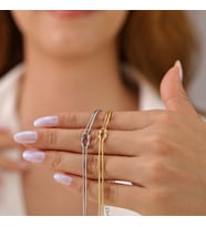 925 Ayar Gümüş Sonsuz Bağlılık Düğüm Tasarımlı Kadın/erkek Unisex Bileklik 1 Adet HSJ0131