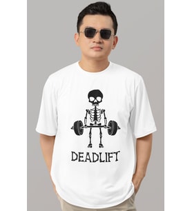 Tasarım Deadlift Fitness Bodybuilding Sporcu Gym Baskılı Unisex Oversize Tişört