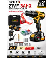 x2Akülü Darbeli Şarjlı Matkap Vidalama 3in1 Function Metal Şanzıman 2