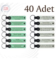 Yeşil & Beyaz, Şirket Yıl Dönümüne Özel Hediye, 40’lı Set, İsimli Anlamlı Deri Anahtarlık