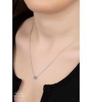 SWAROVSKİ TAŞLI  ZİRCONİA TEK TAŞ 925 AYAR GÜMÜŞ KOLYE