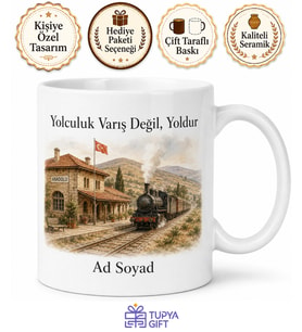 Anadolu İstasyonu Temalı Kupa Bardak Nostaljik Tren İstasyonu Hediye Kupa