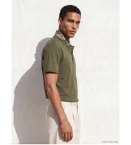 LCW Vision Haki Henley Yaka Erkek Penye Tişört
