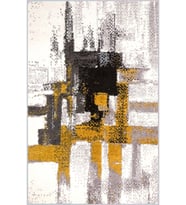 Eliana Home Baskılı, Yıkanabilir Kaymaz Taban Salon Halısı LNA1496 100x150 cm (Sarı)