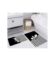 Rovigo Home Dijital Baskılı 2'li Banyo paspas Takımı RVG5255 (Siyah)