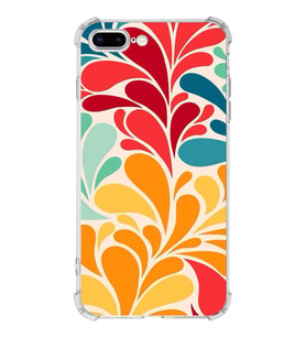 PrintiFy Apple iPhone 8 Plus Uyumlu Retro Color 5 Baskılı Şeffaf Köşe Korumalı Antişok Kılıf