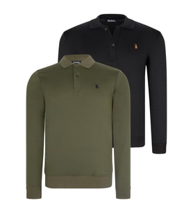 İKİLİ SET V4007 DEWBERRY ERKEK SWEATSHIRT-SİYAH-HAKİ