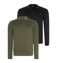 İKİLİ SET V4007 DEWBERRY ERKEK SWEATSHIRT-SİYAH-HAKİ