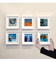 Yapışkanlı Sök-Tak Paspartulu Beyaz 14x14cm POLA Kare Fotoğraf Çerçevesi - 6'lı Paket