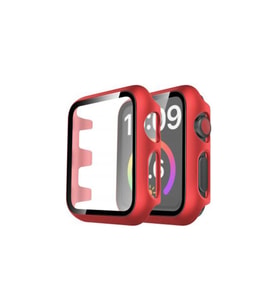 Apple Watch 40mm Camlı Kasa Ekran Koruyucu - Kırmızı