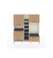 Hyperion Dolap 18 Raflı 8 Kapaklı Tek Askılı 220x44x243 Aytaşı-Çam/Antrasit