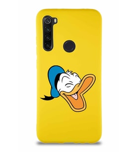 Xiaomi Redmi Note 8 Soft Premier Kapak Donald Duck-E Tasarımlı Silikon Kılıf - Sarı (Şeffaf)