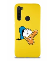 Xiaomi Redmi Note 8 Soft Premier Kapak Donald Duck-E Tasarımlı Silikon Kılıf - Sarı (Şeffaf)