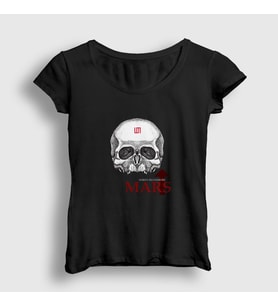 Presmono Kadın Siyah Skull 30 Seconds To Mars T-Shirt 172250tt