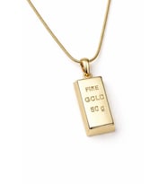Fine Gold Külçe Altın Uçlu 316L Çelik Paslanmaz Kararmaz Kadın Çelik Kolye