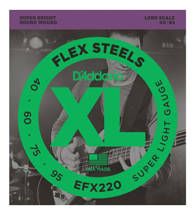 D’Addario EFX220 Bass Gitar Tel Seti FlexSteels Super Light