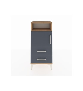 Arges Komodin 2 Raflı 2 Çekmeceli Tek Kapaklı 44x30x96 Çam-Antrasit