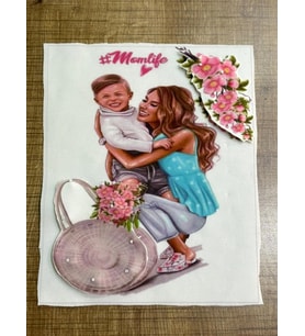 23X19 CM 3 BOYUTLU ANNE ÇOCUK GÖRSELLİ ARMA APLİKE DİKİŞ AKSESUARI